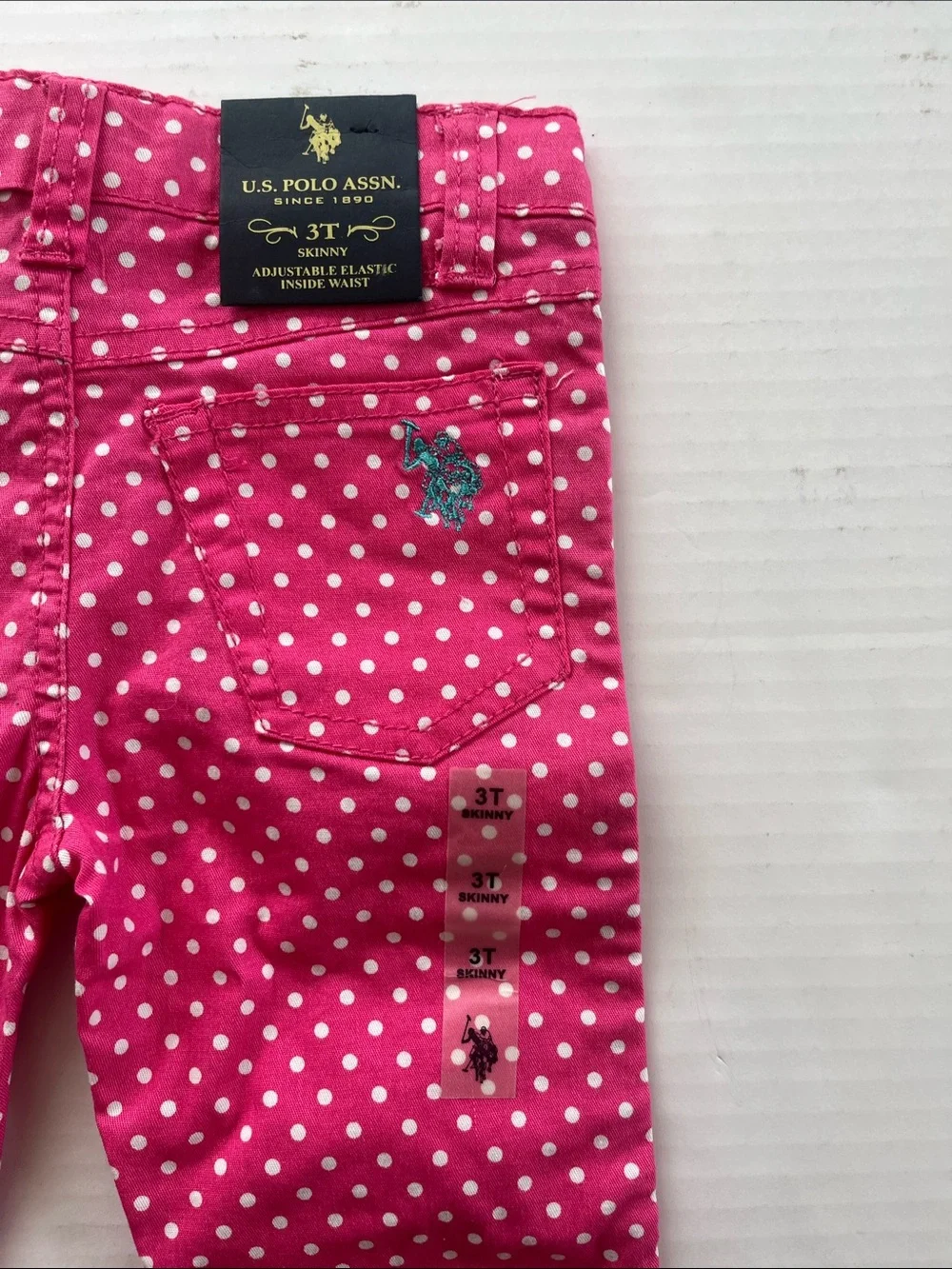U.S. Polo Assn. Hot Pink Polka Dot Jeans for Kids